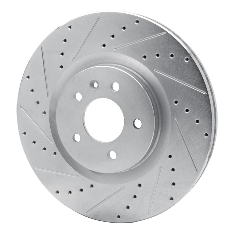 Buick Regal Sportback Brake Rotor (1) - Front Left - R1 Concepts - Drilled & Slotted - Silver - `16-`20